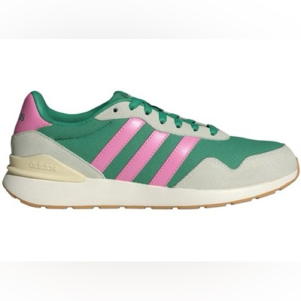 Adidas low tops women’s shoes sneakers rare Adidas green with pink cream size 9 - Picture 2 of 7